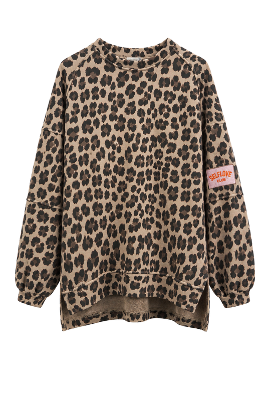 Leo Oversize Sweater „Self Love“ taupe, Gr. 36-44