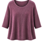 Basic Pullover "Lena" Rundhalsauschnitt  aubergine, Gr. 36-42