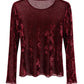 Semi-Transparentes Samt Longsleeve bordeaux, Gr. 36-42