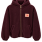 Teddy Fleece Jacke mit Kapuze bordeaux, Gr. 34-42