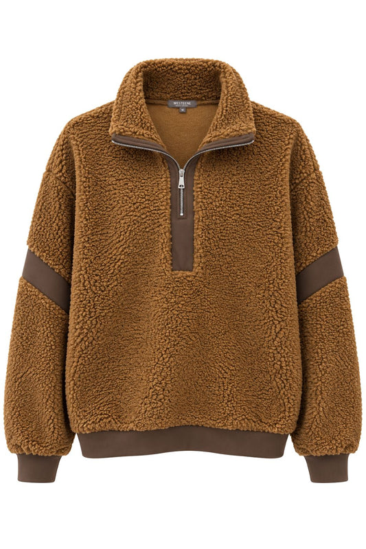 Kuschelpullover "Teddy Love" cognac, Gr. 36-42