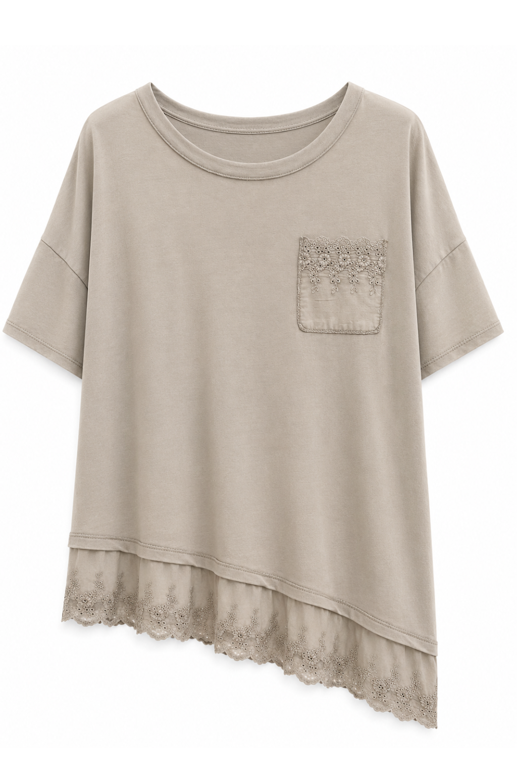 Shirt mit Spitzen-Details, Gr, 36-42
