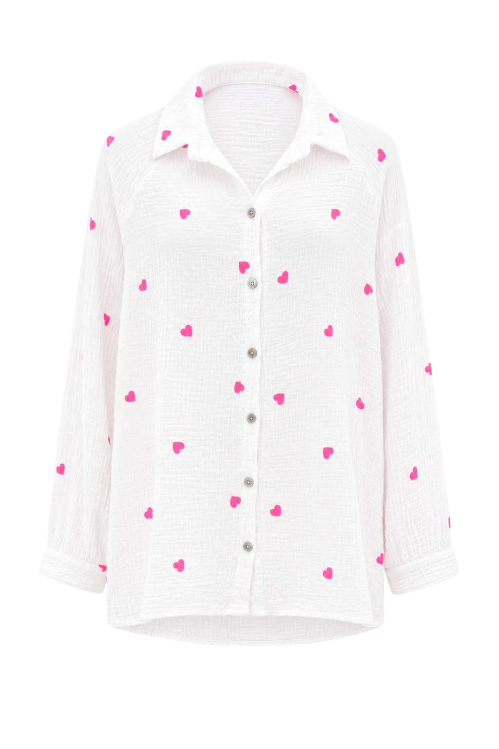 Musselinbluse Herzstück weiß, Gr. 38-44