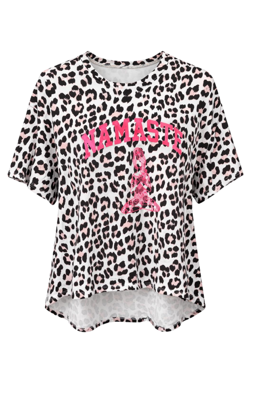 Leo-Shirt "Namaste" rosa, Gr. 36-42