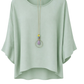 Sommerbluse mint (mit Kette), Gr. 36-44