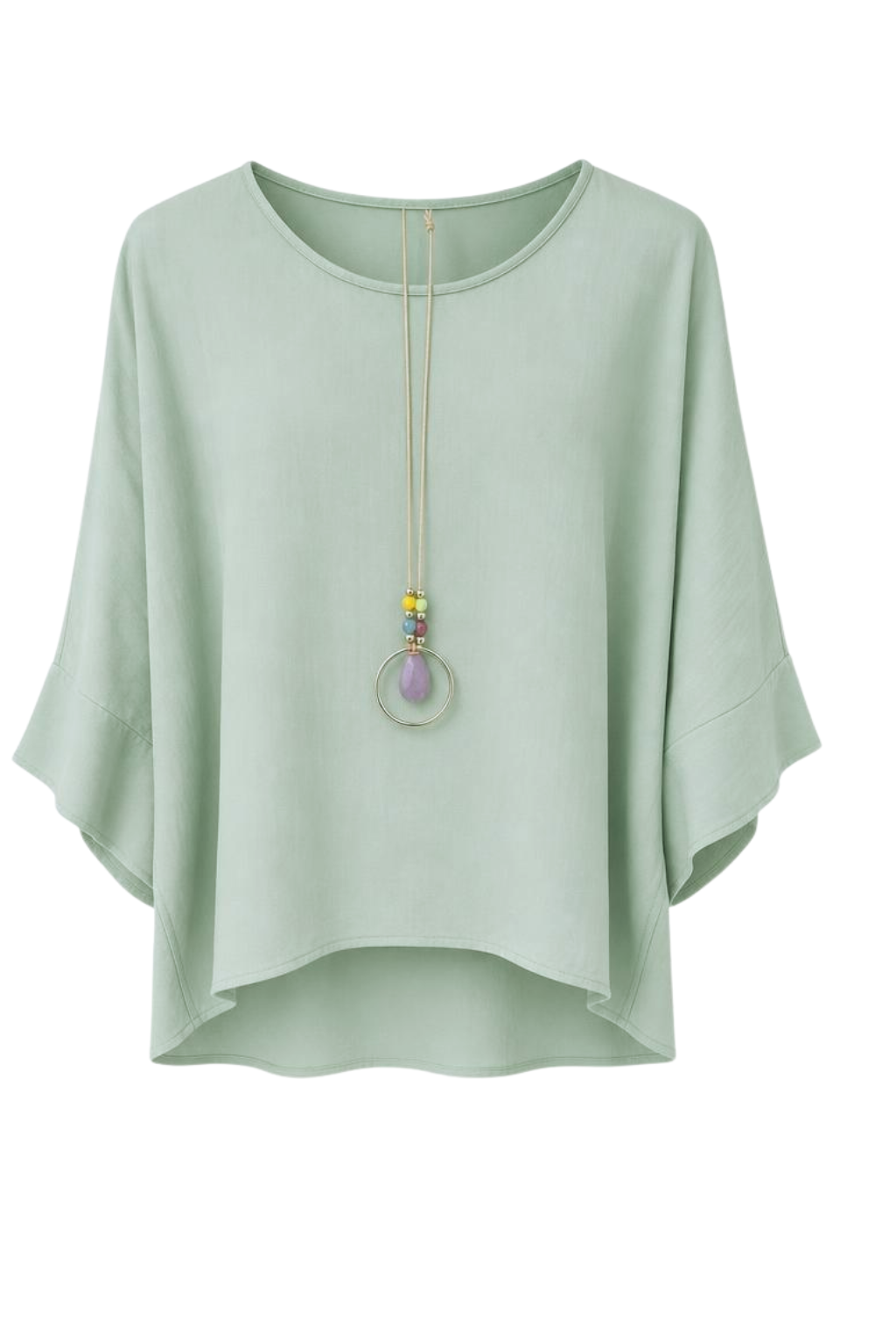 Sommerbluse mint (mit Kette), Gr. 36-44