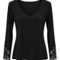 LACE LOVE – Longsleeve mit Spitzendetails schwarz, Gr. 34-38