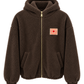 Teddy Fleece Jacke mit Kapuze braun, Gr. 34-42