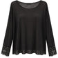 Sheer Romance Longsleeve mit Spitze schwarz, Gr. 38-44