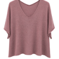 Basic Pullover "Lena" V-Ausschnitt  altrosa, Gr. 36-42