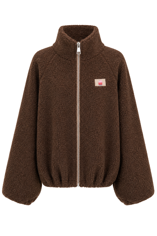 Teddy Jacke Love schokobraun, Gr. 34-42