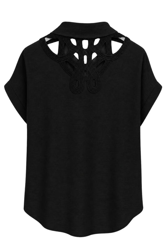 Bluse mit Rücken-Detail schwarz, Gr. 36-42