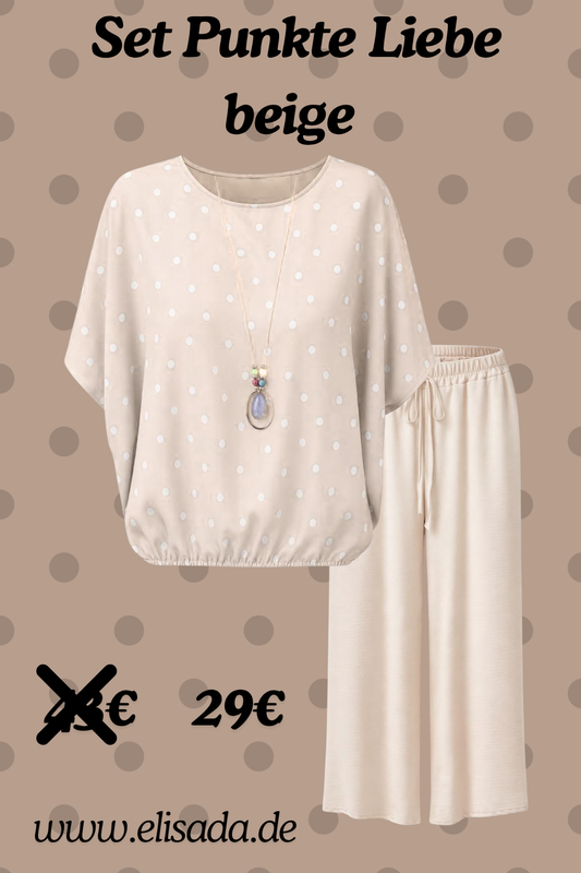 Set Punkte Liebe beige, Gr. 36-44
