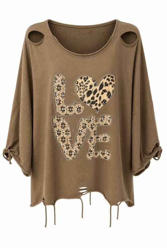 Shirt Wild Love braun, Gr. 38-44
