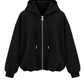 ICONIC DOG – Oversized Balloon Hoodie Jacke schwarz, Gr. 36-42