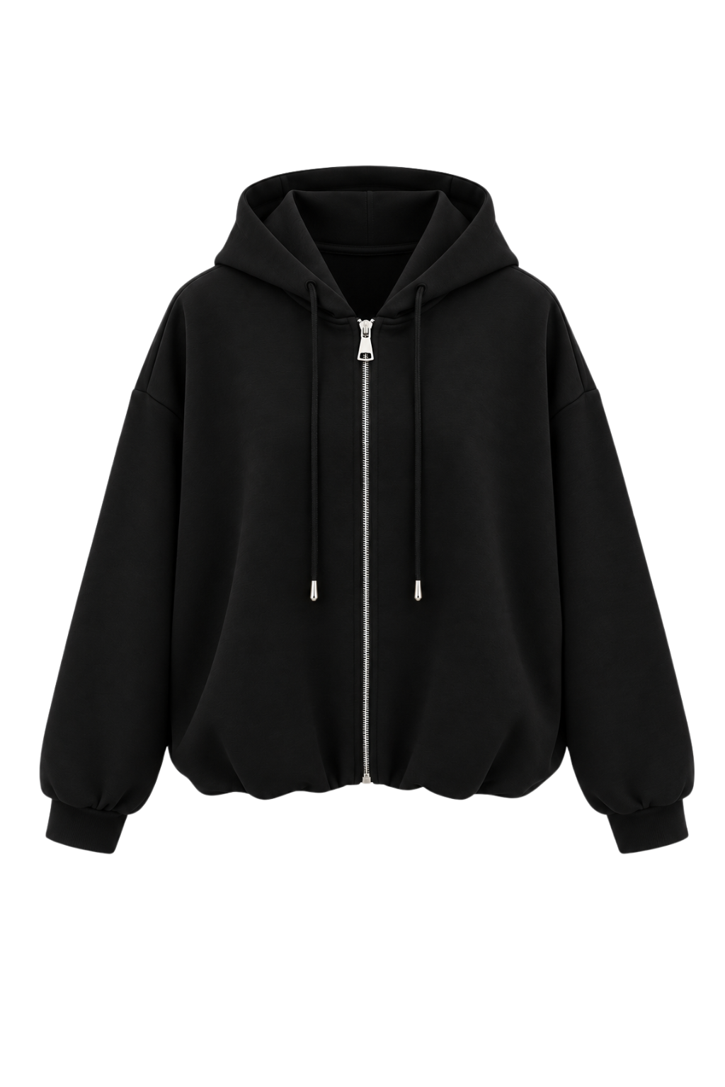 ICONIC DOG – Oversized Balloon Hoodie Jacke schwarz, Gr. 36-42