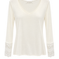 LACE LOVE – Longsleeve mit Spitzendetails creme, Gr. 34-38