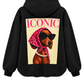 ICONIC DOG – Oversized Balloon Hoodie Jacke schwarz, Gr. 36-42