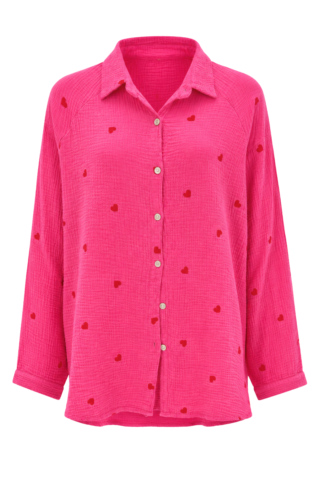 Musselinbluse Herzstück pink, Gr. 38-44
