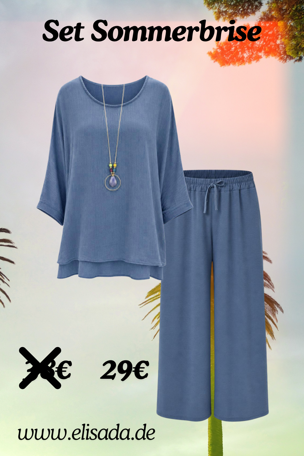 Set Sommerbrise jeansblau, Gr. 36-44