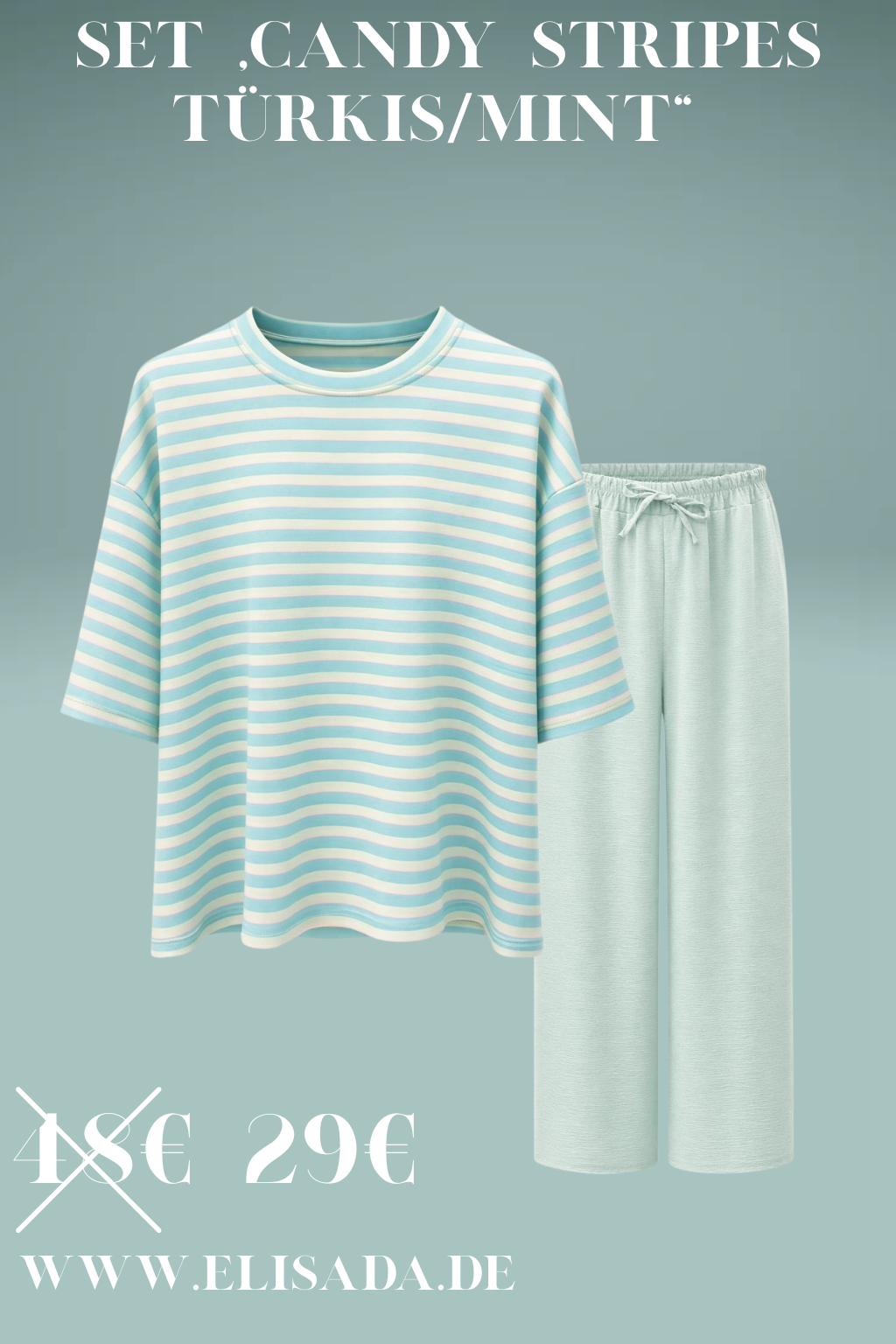 Set „Candy Stripes“ türkis/mint, Gr. 36-44