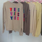 Sweatshirt "Yes" beige, Gr. 36-44