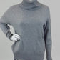 Strickpullover in Grau mit Schalkragen und Taschen , Gr. 36-42