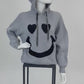 Hoodie Smiley grau, Gr. 36-42