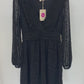 Elegantes Kleid mit Leo-Muster schwarz; Gr. 36-48