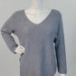 Feinstrickpullover V-Neck grau, Gr. 36-42