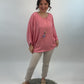 Shirt mit Kette lachs, Gr. 38-44