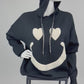 Hoodie Smiley schwarz, Gr. 36-42
