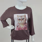 Shirt Katze schokobraun, Gr. 34-38