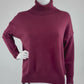 Rollkragenpullover mit Spitzen-Details bordeaux, Gr. 36-40