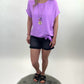 Shirt mit Kette zum Binden flieder, Gr. 36-42