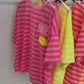 Streifen-Shirt "Ibiza" neonorange, Gr. 36-42
