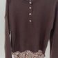 Strickpullover mit Leo-Blusen-Detail, Gr. 34-44
