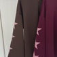 Pullover mit Sterne am Arm bordeaux, Gr. 40-46