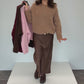 ALVA  Alpaka Pullover schokobraun, Gr. 34-38