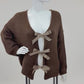 Cardigan Leo-Schleifen schokobraun, Gr. 36-44