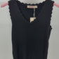 Rippstrick-Top mit Wellenkante schwarz, Gr. 34-44