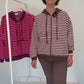 Streifenjacke Lola mit Kapuze rosa/braun, Gr. 36-44