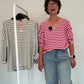 Shirt „Sunset Stripes“ grau/creme, Gr. 38-44