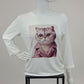 Shirt Katze weiß, Gr. 34-38
