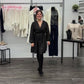 Elegantes Chiffonkleid in Schwarz-Gold, Gr. 36-48