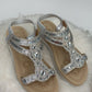 Sandale Silber Glitzer, Gr. 36-41
