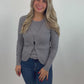 2 in 1 Set Cardigan + Top grau, Gr. 34-40