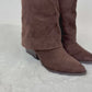 Cowboy-Boot Wildlederoptik dunkelbraun Gr. 36-41