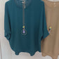Sommerbluse petrol (mit Kette), Gr. 36-44