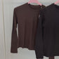 Essential Soft Longsleeve schokobraun, Gr. 36-40
